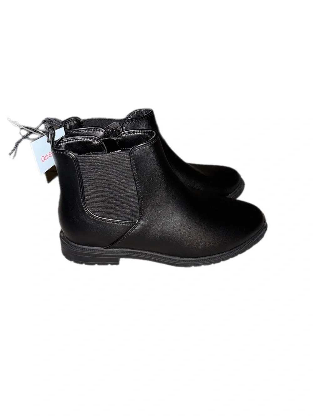 NWT girls cat&jack Black Side-Zip Ankle Boots size 3Y